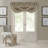 Alicia Damask Print Waterfall Tassel 52" Window Valance-23350669