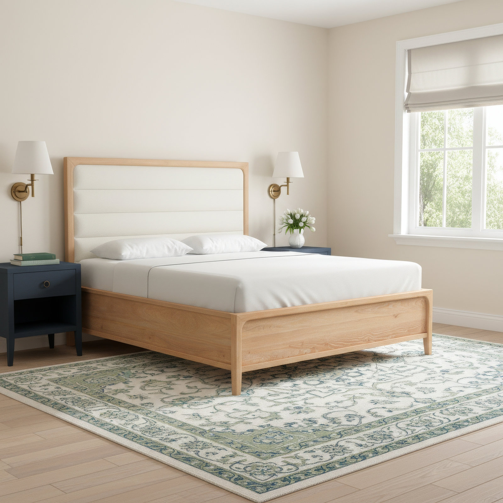 Rory Upholstered Oak Bed, King