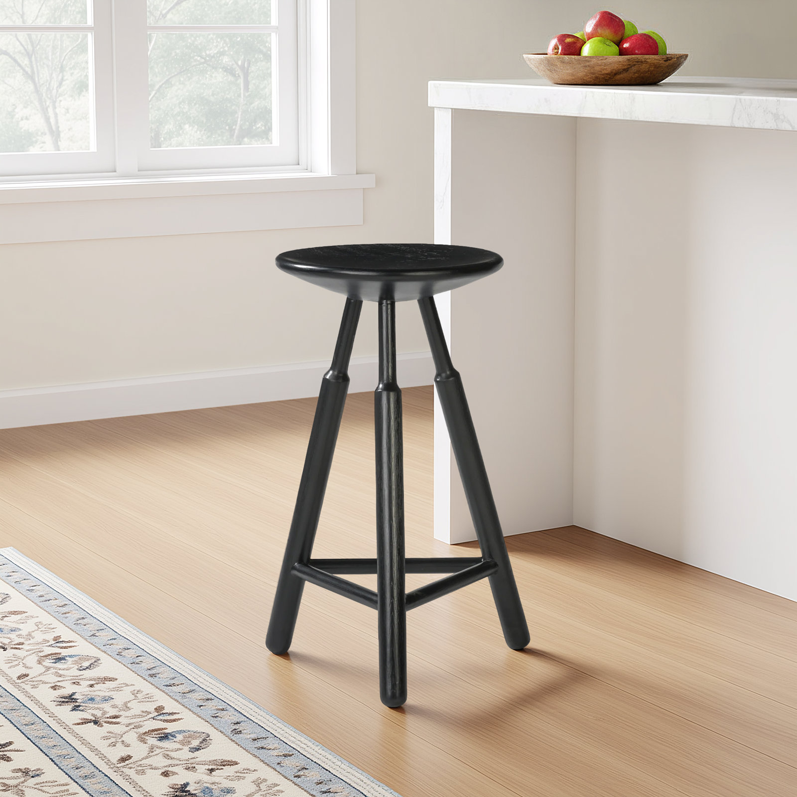 Finial 24" Bar Stool, Black