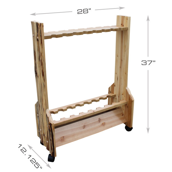Lark Manor Rustic 16 Rolling Rod Rack | Wayfair
