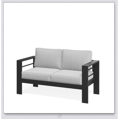 52-Inch All-Weather Metal Loveseat Patio Sofa With Plush Cushions And Rust-Resistant Frame For Year-Round Outdoor Comfort