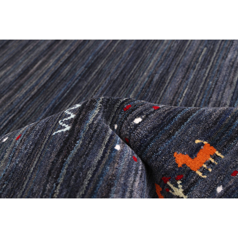 Tapis bleu marine Kashkuli Gabbeh 4 pi 10 po x 7 pi 9 po