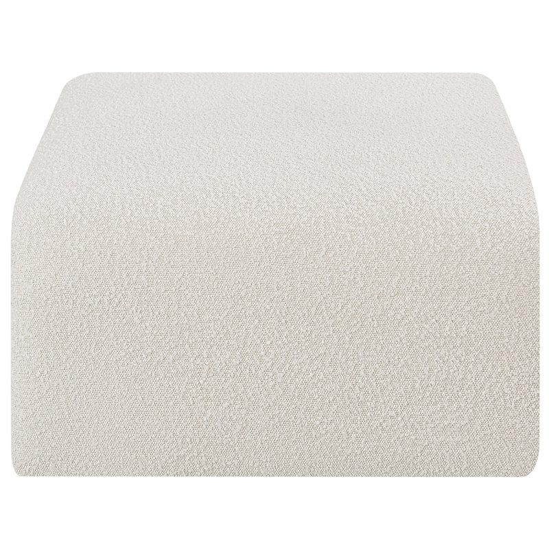 Hisanaga Upholstered Ottoman, Cream Boucle Fabric