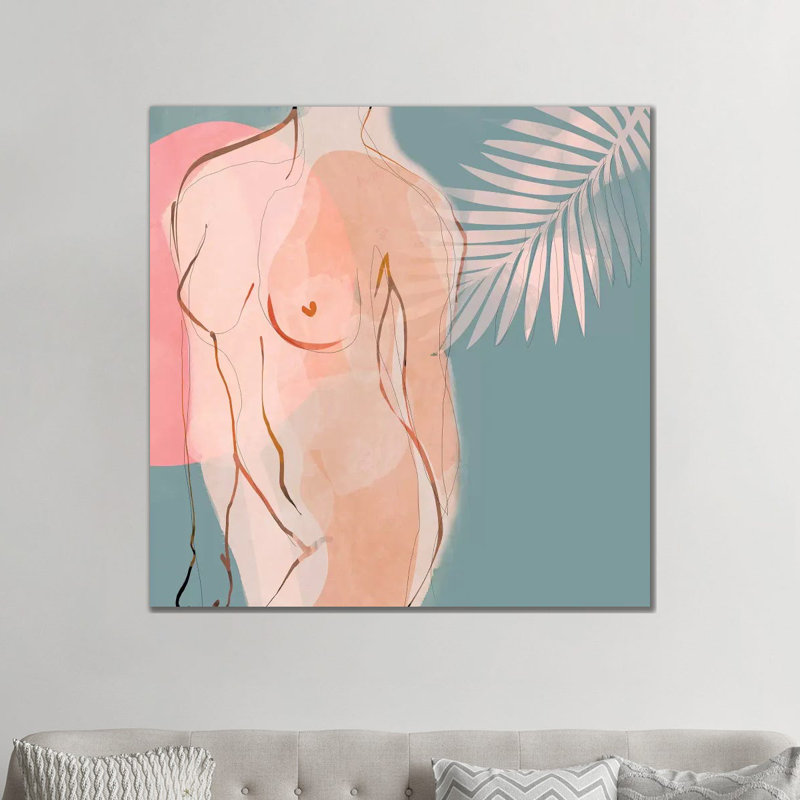 «Nude Minimal» par Ana Rut Bré - impression d'art graphique, H 12 po x l 12 po x P 0,75 po, Toile tendue, Aucun mat