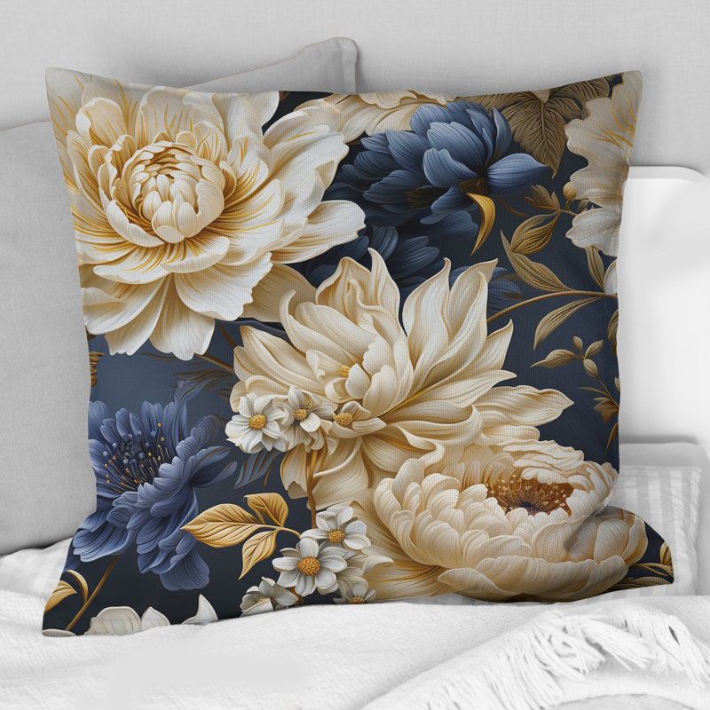 Coussin Botanical Damask Haven, H 18 po x l 18 po