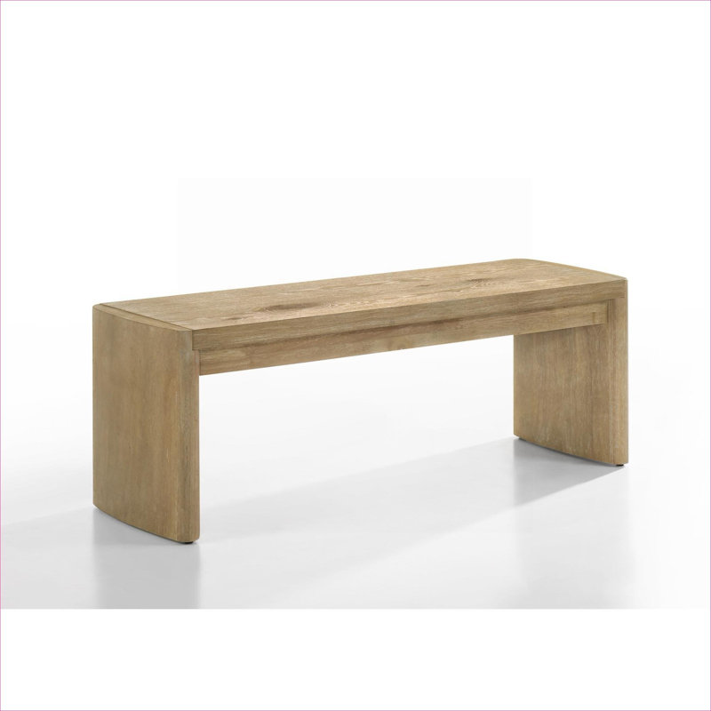 2-Seat 50.5 Inch Wide Compact Oak Finish Wood Dining Bench for Entryway Bedroom Dining Room, 17.95" H x 50.47" W x 15.49" D