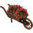 35" x 10.25" x 11" Brown Wooden Wheelbarrow Outdoor Planter