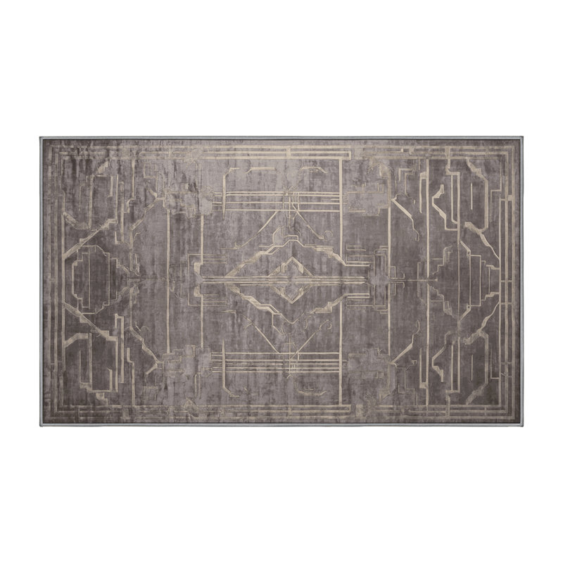 Tapis gris lavable à la machine, Rectangle 7 pi x 9 pi