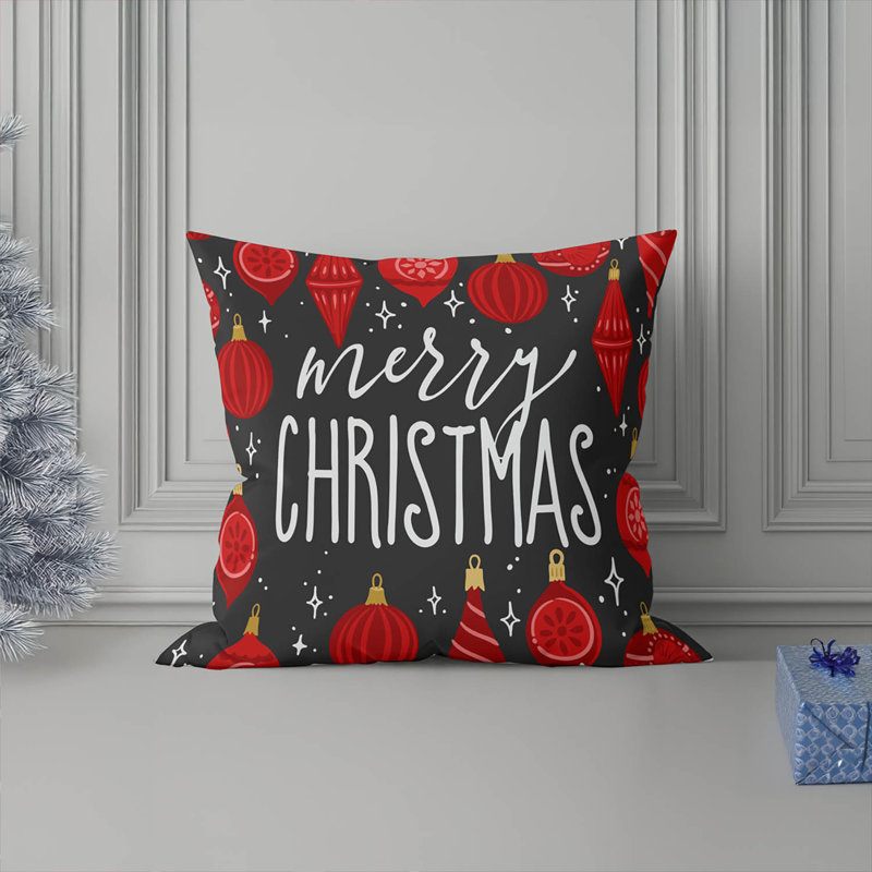 Coussin décoratif Ornaments, Gris anthracite, Carré 16 po