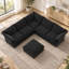 Canapé modulaire rembourré en velours côtelé avec repose-pieds Fairford-48158310