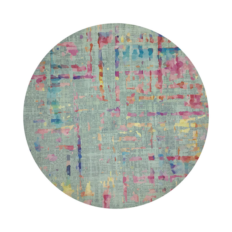 Coco Pink Vegan Leather Round Coasters, Mint
