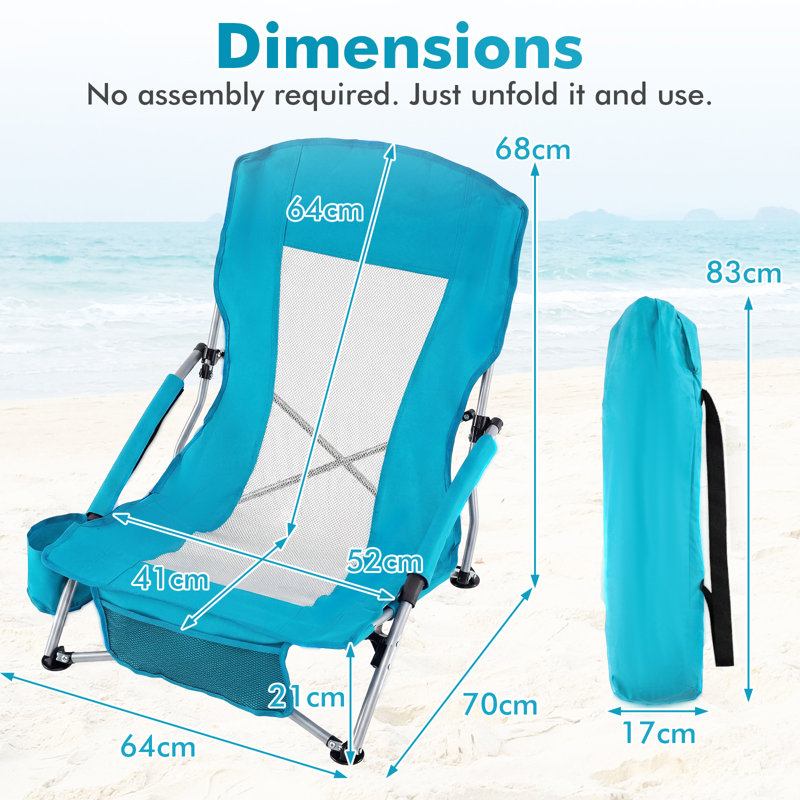 1 PCS Folding Beach Chair Portable Lightweight Low Seat Chair