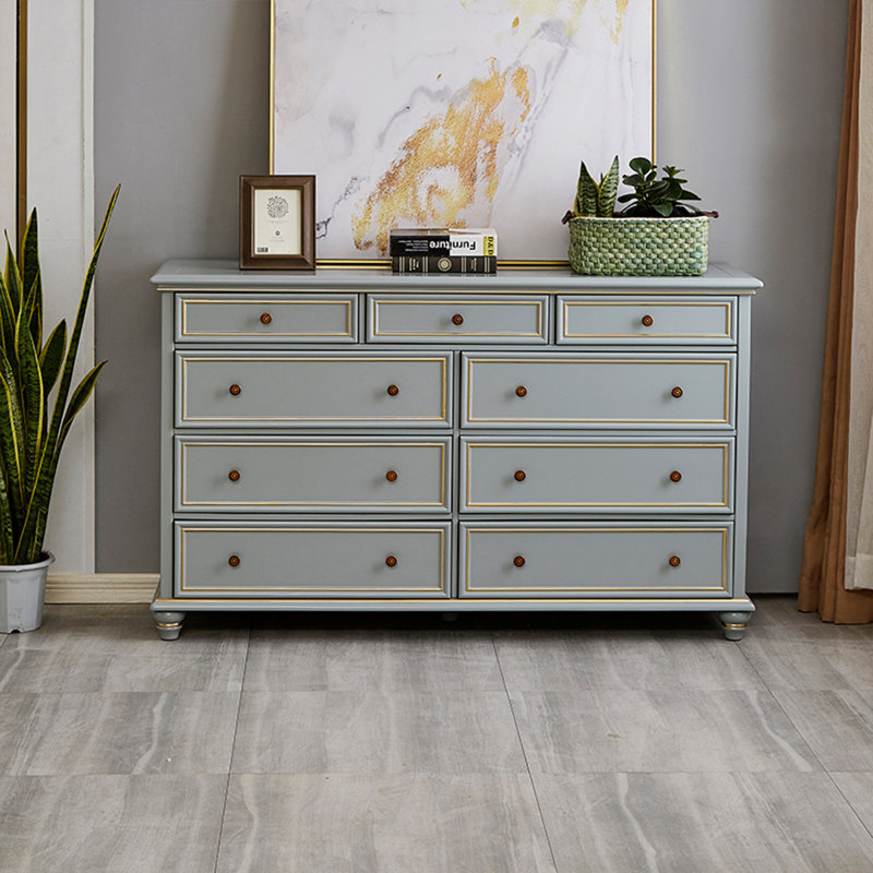 Commodes et commodes rectangulaires en bois manufacturé gris massif