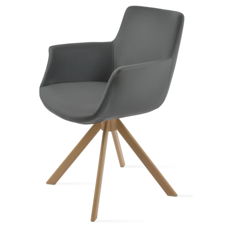 Fauteuil Bottega, Similicuir gris, Similicuir gris