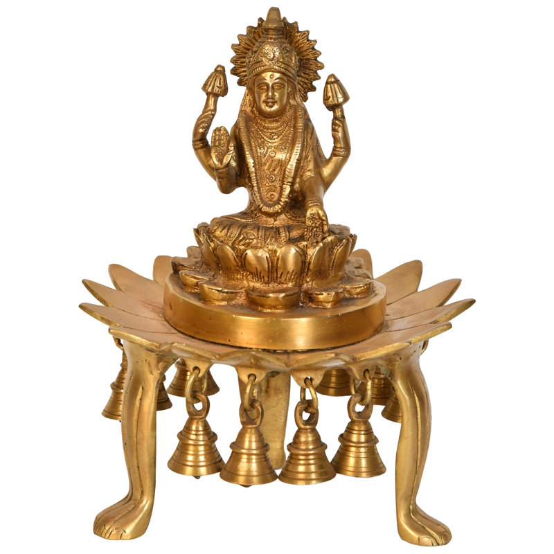 Figurine Devi Lakshmi assise sur un lotus