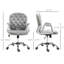 Fauteuil de bureau en velours, fauteuil de bureau capitonné avec accoudoirs rembourrés, hauteur réglable et roulettes pivotantes