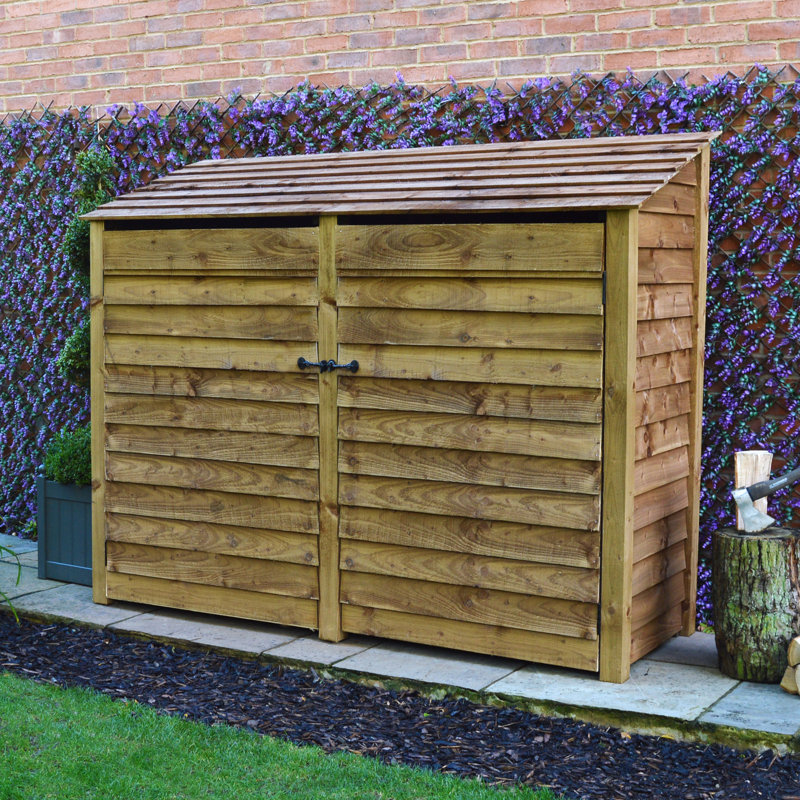 Troutville 230cm W x 80cm D Solid Wood Log Store, Rustic Brown