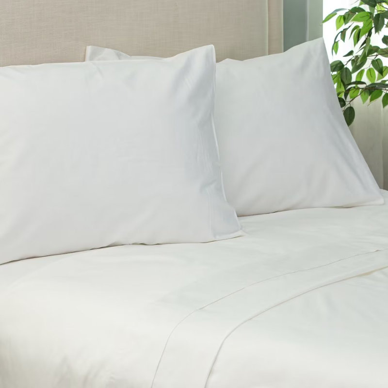 Full Size White Cotton Sateen Sheet Set