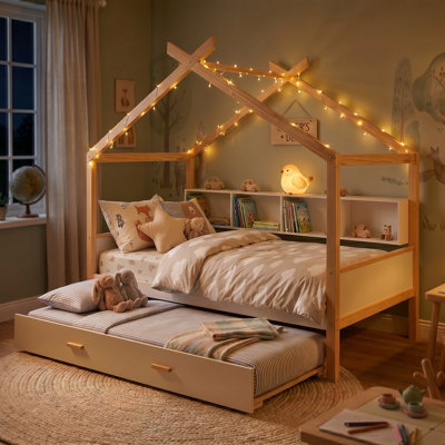Lit de jour simple avec lit gigogne et rangement Charlot