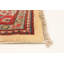 Tapis ivoire / rouge en laine noué à la main de conception unique 6 pi 6 po x 10 pi 3 po New Age