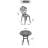3-Piece Set Of All-Weather Cast Aluminum Dining Furniture Set With Black Frame-1418848386