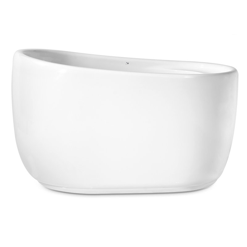51" Streamline Freestanding Soaking Acrylic Bathtub With Drain and Bamboo Tray, Polished Chrome