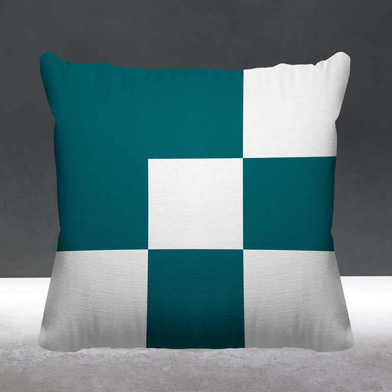 Coussin décoratif intérieur / extérieur Marcia, L 15 po x H 15 po, Vert