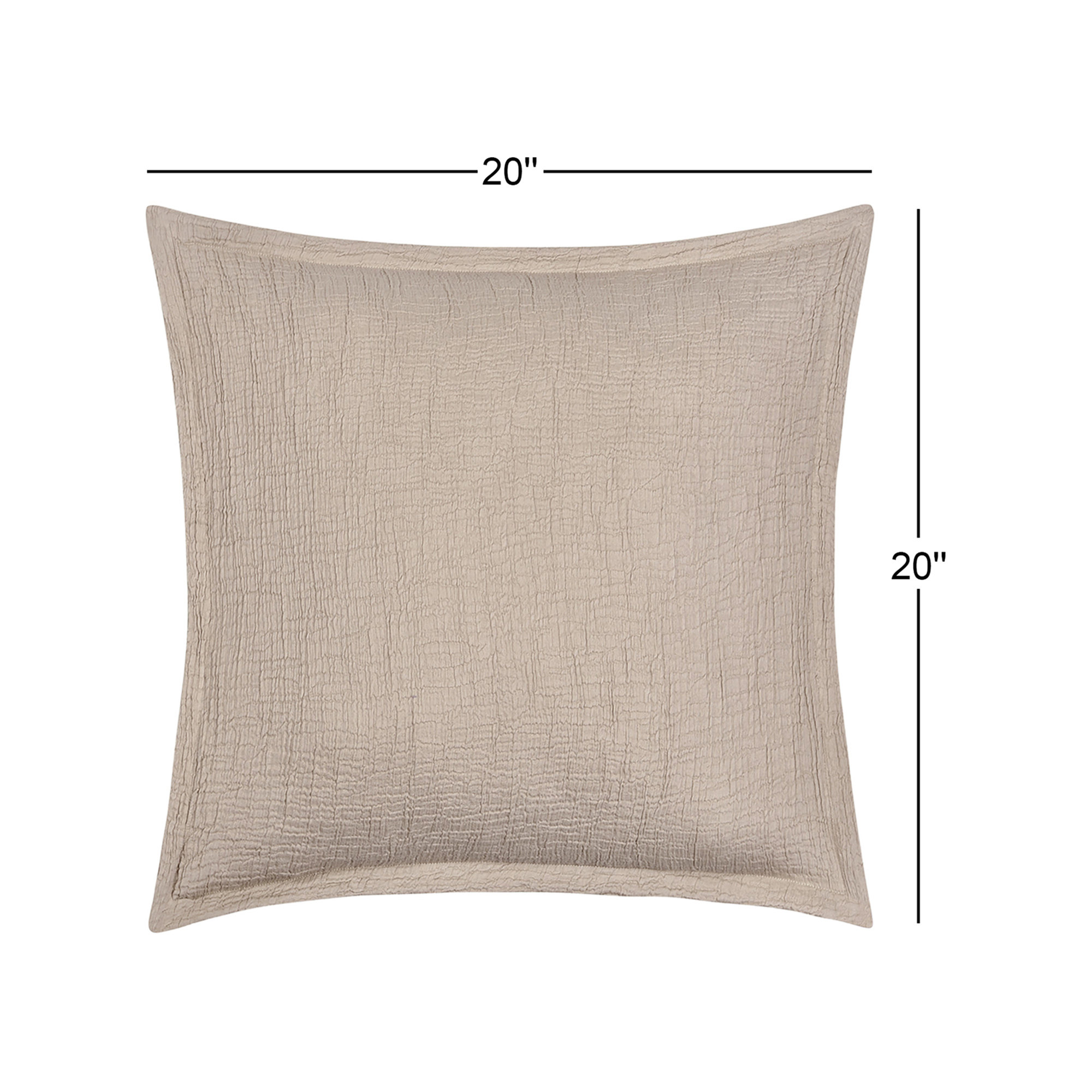 Seacove 20" Square Decorative Throw Pillow Cover, Sand