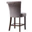 Élégant tabouret de comptoir gris avec capitonnage et garniture en métal dense-1297079555-1297079613