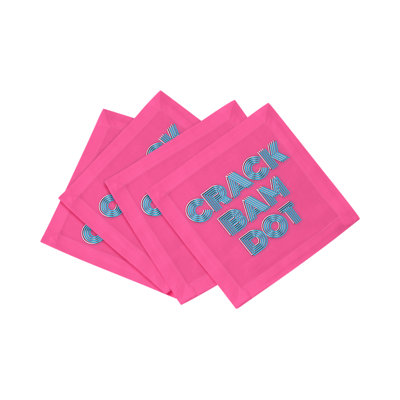 Serviettes de cocktail en satin de coton Mahjong