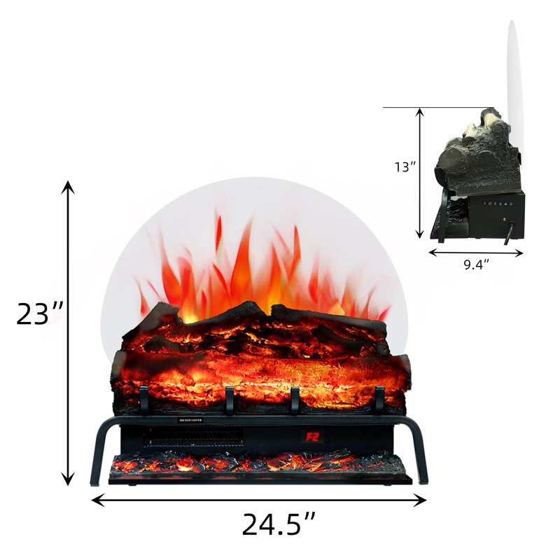 24.5" Freestanding Electric Fireplace Log Set Insert, Wifi Fireplace Heater With APP Control, 6 Flame Colors, 5 Brightness & Speeds, Timer, 750W/1500W