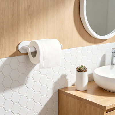 No Drill Self Adhesive Toilet Paper Holder Wall Mount, Stainless Steel Bathroom Roll Holder For Smooth Surfaces With 3M Tape