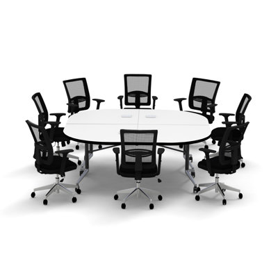 Ensemble de table rectangulaire modulaire avec roulettes et chaise modeste 72 po