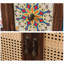 Buffet en bois massif brun foncé et rotin