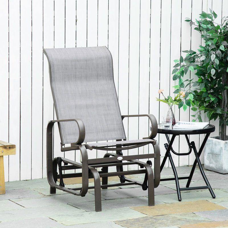Fauteuil oscillant de patio - Confort supplémentaire avec support de cou saillant, matériaux, filet respirant gris pour chaise d'extérieur, structure robuste,