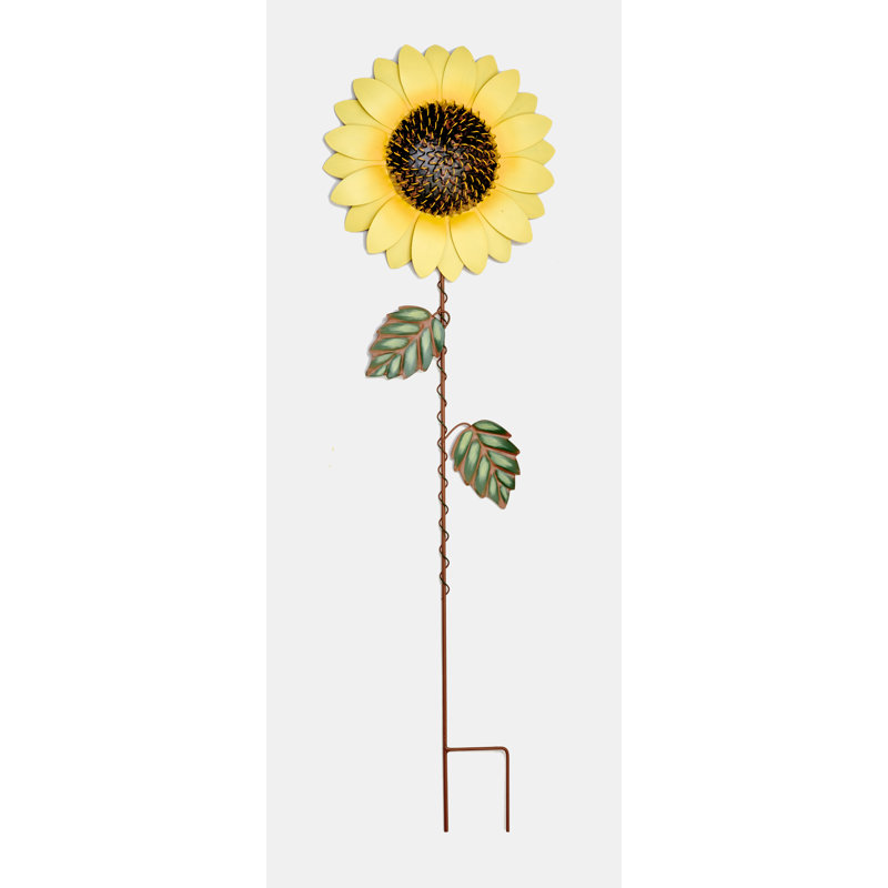 Piquet de jardin tournesol en métal, H 37 po x l 12 po x P 1 po