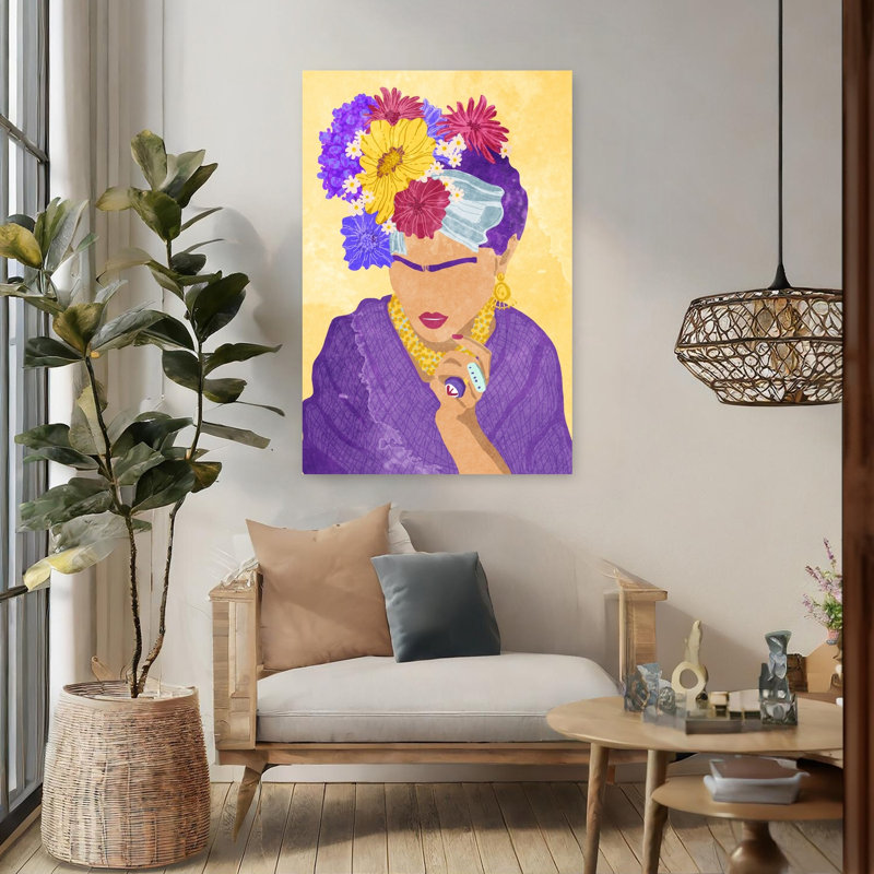 Art contemporain Art floral contemporain, H 48 po x l 32 po
