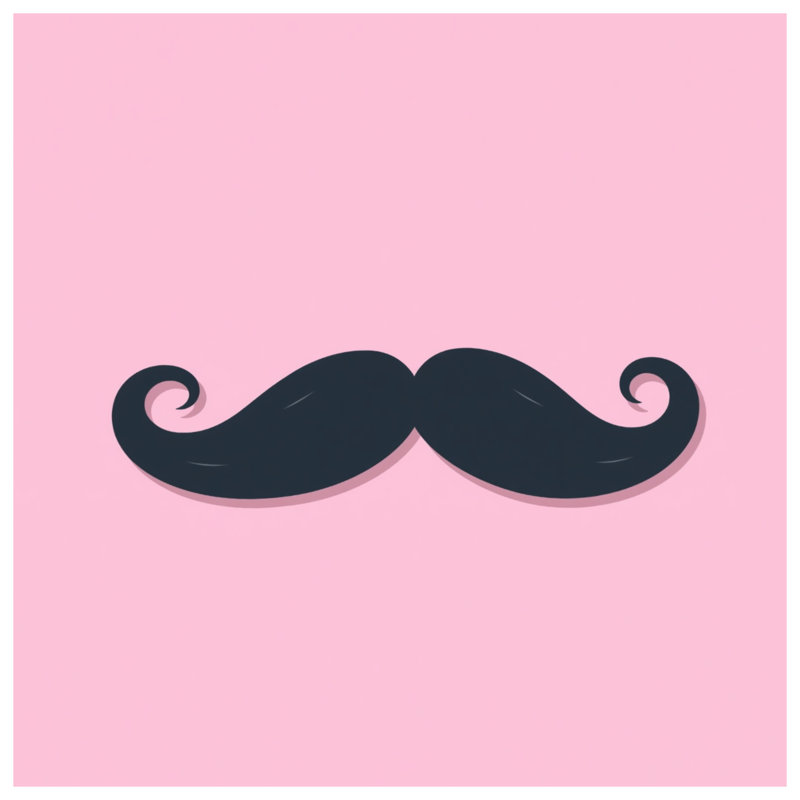 Tapis de bain bouclé à moustache noire, L 24 po x L 17 po