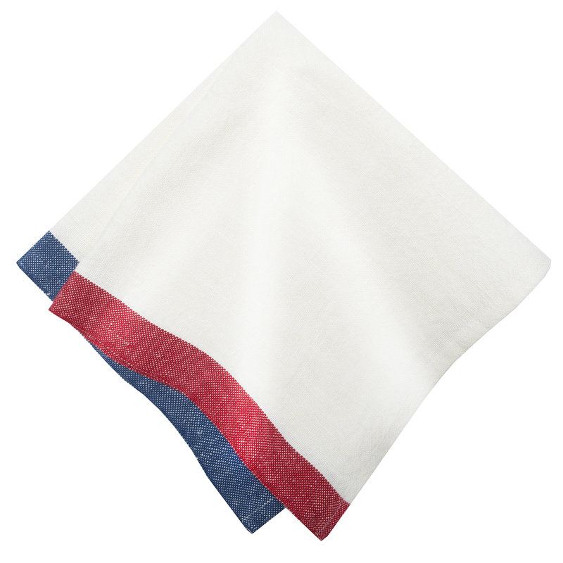 Square Napkin, Blue/Red