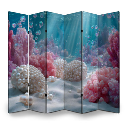Paravent 6 panneaux à cloison pliant Royal Vibrant Pastel Underwater World