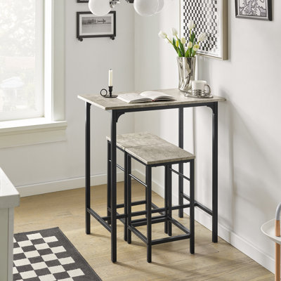3 Pcs Dining Set, Dining Table With 2 Stools, Home Kitchen Breakfast Table, Bar Table Set, Bar Table With 2 Stools, Kitchen Counter With Bar Chairs