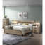 Lit grand format artisanal avec finition en bois naturel, style rustique moderne pour cadre de chambre à coucher en bois,