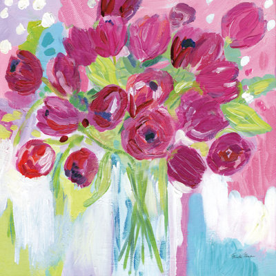 Joyful Tulips by Farida Zaman - Wrapped Canvas Painting