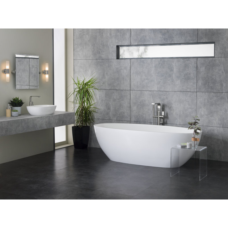Barcelona Oval Vessel Bathroom Sink, Englishcast White