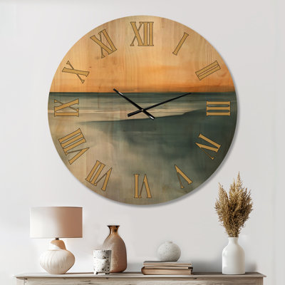 Large Nautical Wood Wall Clock – Coastal Horizon Sands