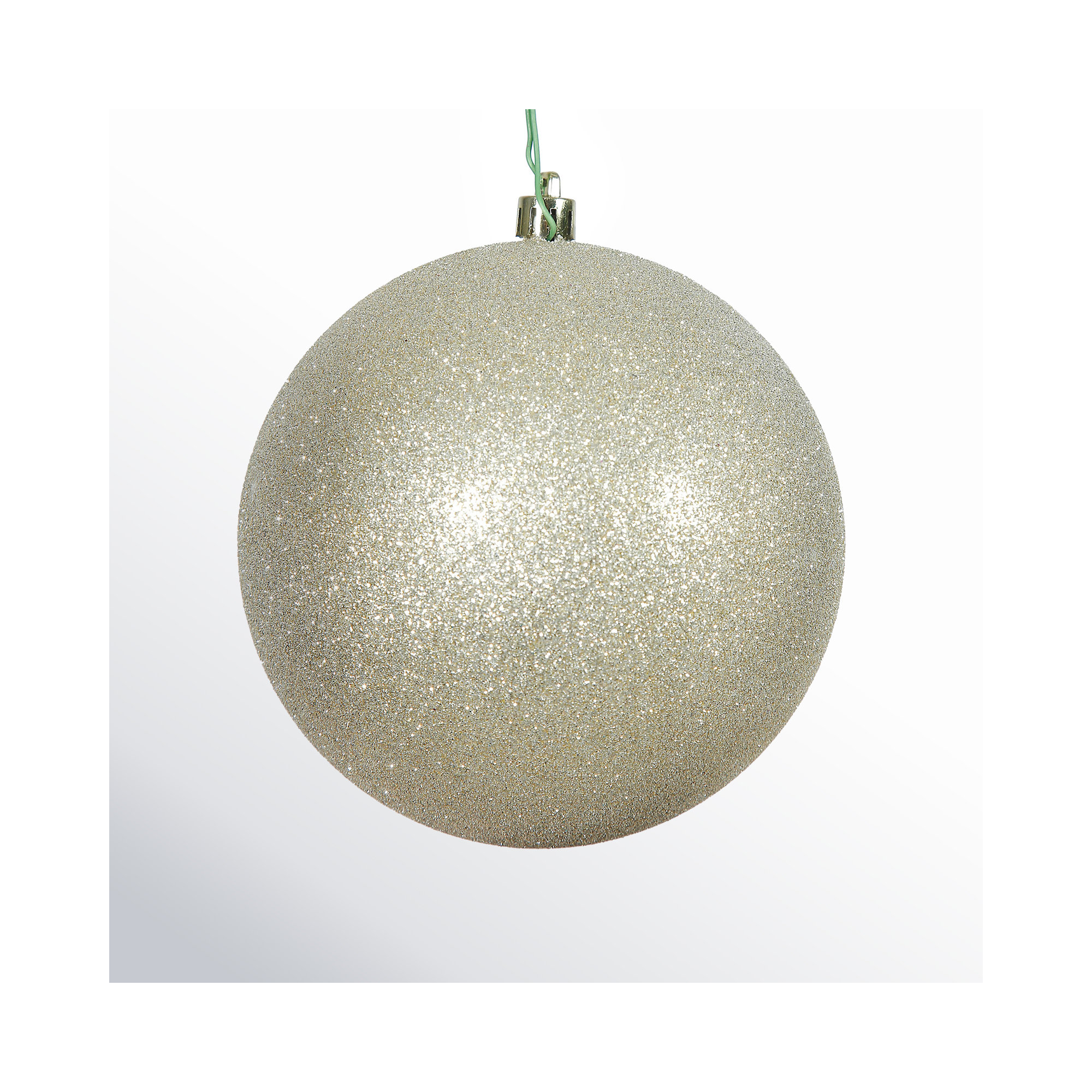 Holiday Décor Ball Ornament, 3" H x 3" W x 3" D, Champagne Glitter
