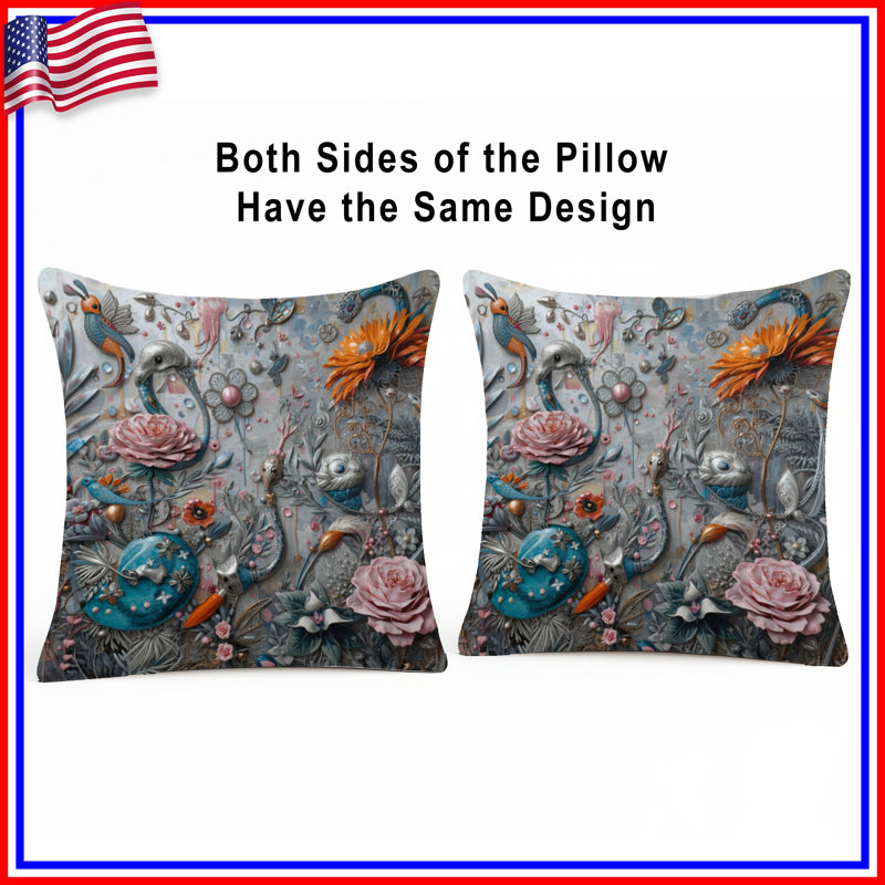 Coussins Floraux, 14 X 14 pouces