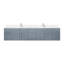 Ensemble de meuble-lavabo double gris foncé l 84 po x P 22 po, plateau en marbre de culture et robinet-135104169