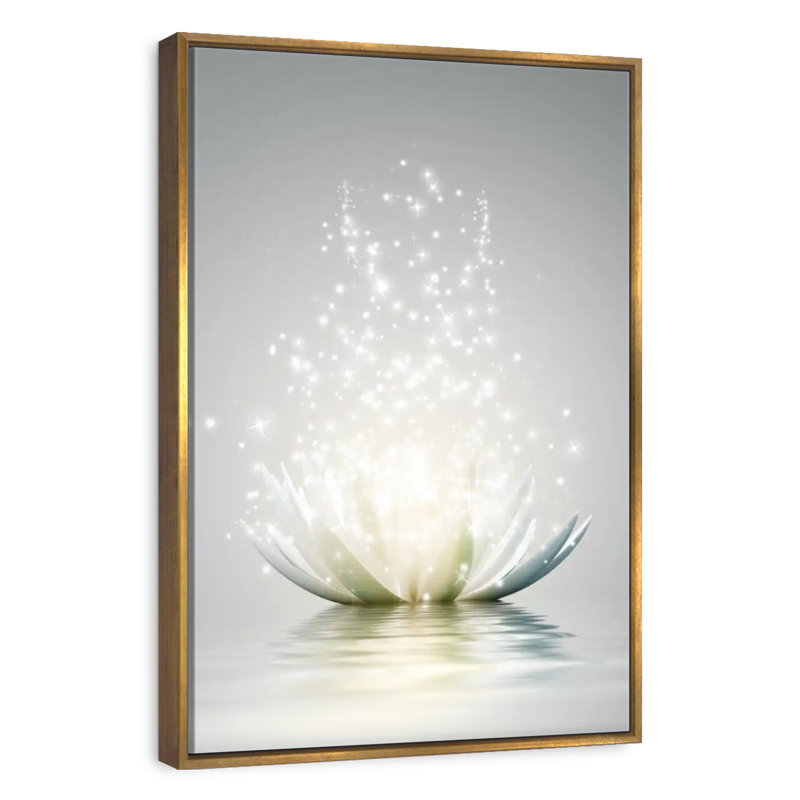 Lotus Sparkle, Floating Frame Gold, 17" x 25"