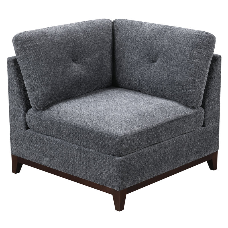 Bois de frêne modulaire - 3 pièces avec tissu en chenille chaud et base en bois dans un cadre robuste envoûtant